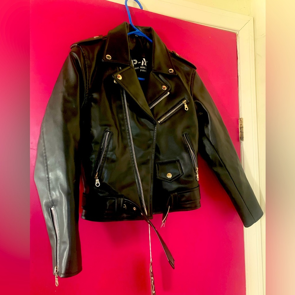 Pleather jacket. Size 32 small. Vegan friendly.